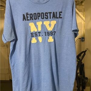 Aeropostale Sky Blue Tee with Yellow NY Print